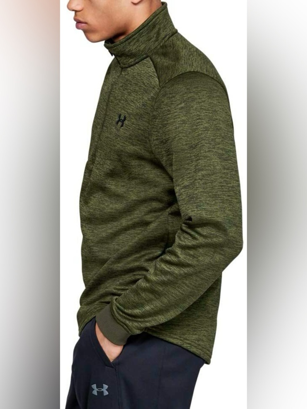 Under Armour Black Collar with Tan Fleece Interior Pullover - Picture 2 of 10